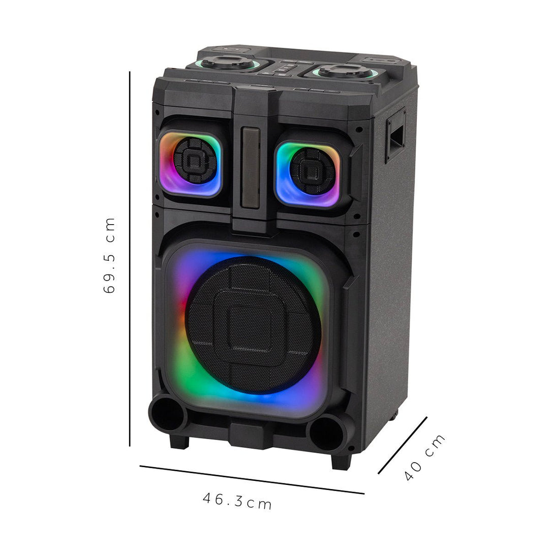 Bafle Select Sound Wally Beat BT2012 120W Bluetooth 5.4 TWS Recargable LED - Selectsound.com.mx