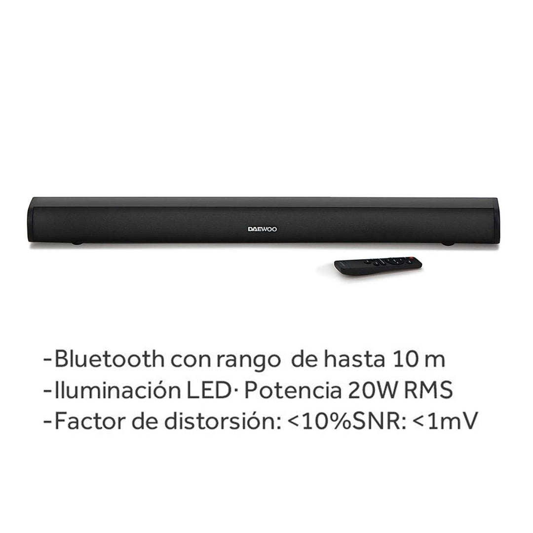 Barra De Sonido 32" Con Luces Led Daewoo Unlimited 20w Rms - Selectsound.com.mx