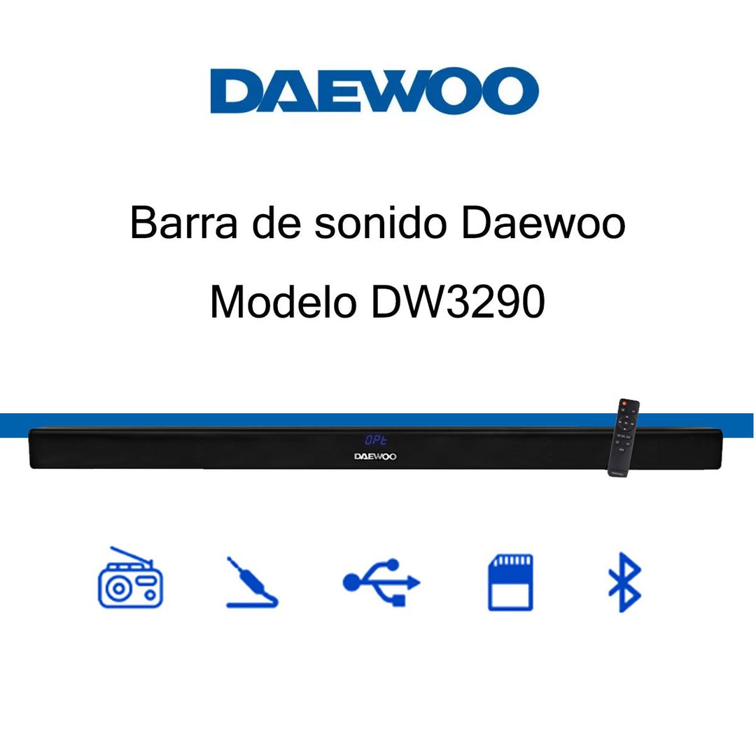 Barra De Sonido Cine En Casa Bluetooth Daewoo DW3290 20w Rms Hdmi Usb - Selectsound.com.mx