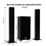 Cargue la imagen en el visor de la galería, Barra De Sonido Subwoofer Teatro En Casa Desmontable Select Sound Evolve Bluetooth Usb 100w Rms Bt3283 - Selectsound.com.mx

