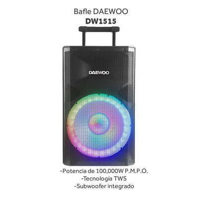 Bocina Bafle 15" Dw-Xpro Daewoo Inalambrica Con Microfono Y TripIe DW1515 - Selectsound.com.mx