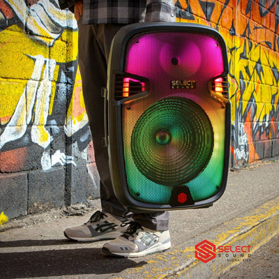 Bocina Bafle Bluetooth 15" Modelo Mythica Subwoofer Usb Radio Fm Luces Led Rgb Con Micrófono BT1510 - Selectsound.com.mx