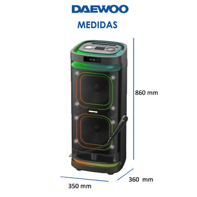 Bocina Bafle Daewoo 2x10" Thunder - Plus Bluetooth Recargable Tws DW2010 - Selectsound.com.mx