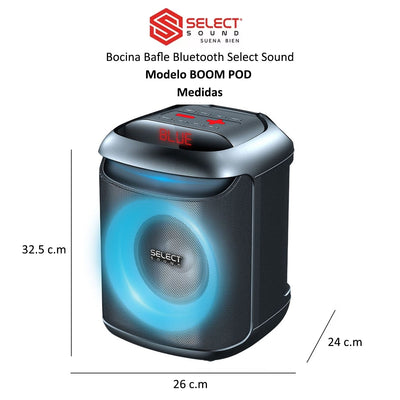 Bocina Bafle Inálambrica Bluetooth Select Sound Boompod Subwoofer Tws Bt2108 - Selectsound.com.mx