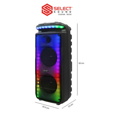 Bocina Bafle Inalámbrica Bluetooth Tws 2x8 X-plosion Color Negro Luz Led Rgb - Selectsound.com.mx