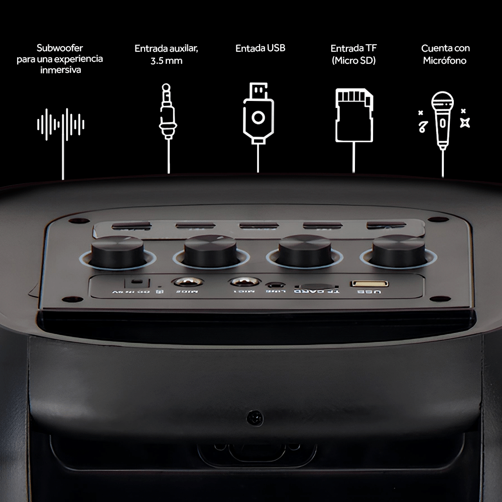 Bocina Bafle Select Sound BT2028 Flex Bluetooth 2x8" Subwoofer Radio Fm Tws - Selectsound.com.mx