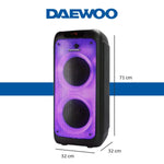 Cargue la imagen en el visor de la galería, Bocina Bluetooth Daewoo 2x8 Pulgadas Bafle Luz Led radio Fm Tws 80w Rms - Selectsound.com.mx
