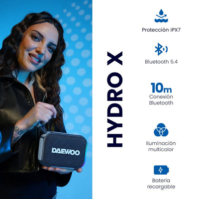 Bocina Bluetooth Daewoo DW200 Hydro X Portátil IPX7 8W - Selectsound.com.mx