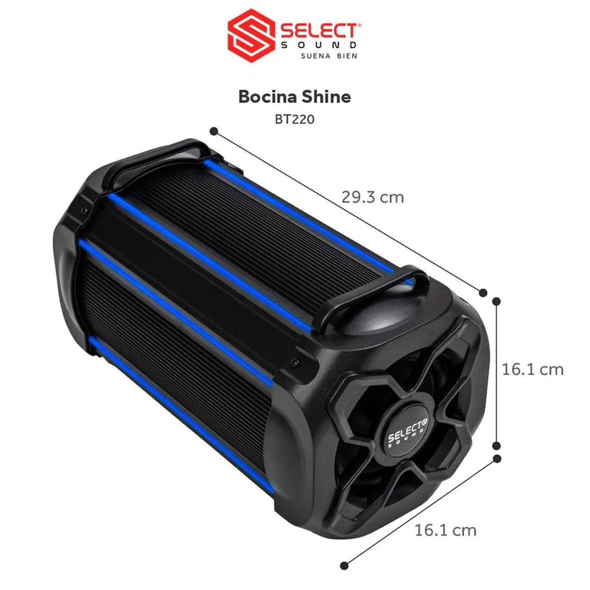 Bocina Bluetooth Inalámbrica Portatil Modelo Shine Tws Luz Led Rgb BT220 10w - Selectsound.com.mx