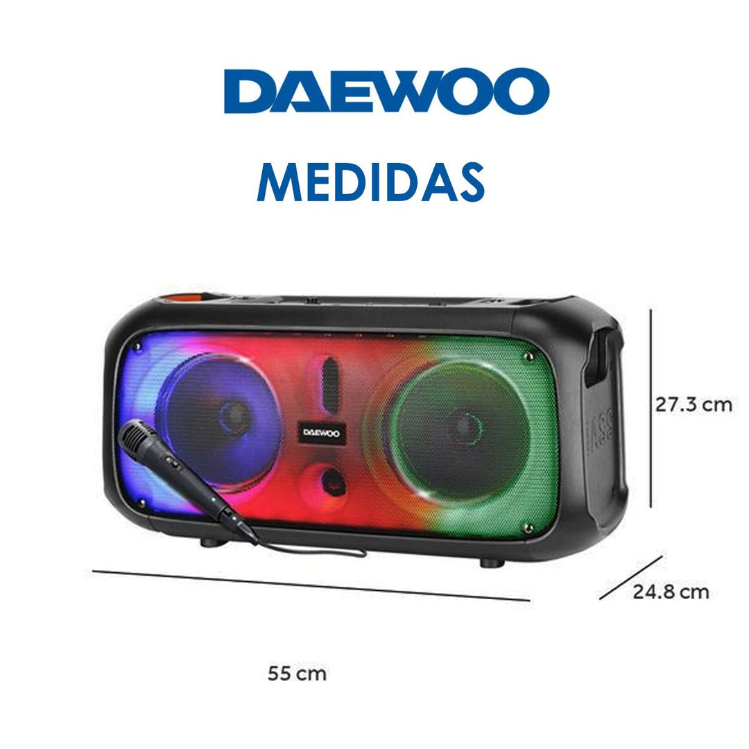 Bocina Bluetooth Recargable 2x6.5 Pulgadas Daewoo Boombox Dw-1987 - Selectsound.com.mx