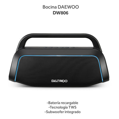 Bocina Bluetooth Recargable Radio Fm Tws Dw-806 Color Negro - Selectsound.com.mx