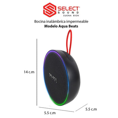 Bocina Inalámbrica Bluetooth Impermeable Modelo Aqua Beats Tws Luz Led Rgb BT236 - Selectsound.com.mx