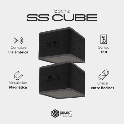 Bocina Inalámbrica Bluetooth Magéntica Modelo SS - Cube Recargable Usb - Selectsound.com.mx