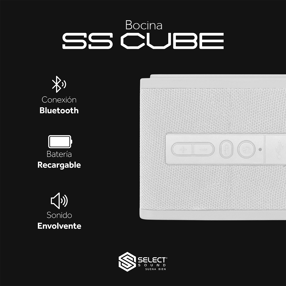 Bocina Magnética Apilable SS - Cube 2 Pack - Selectsound.com.mx