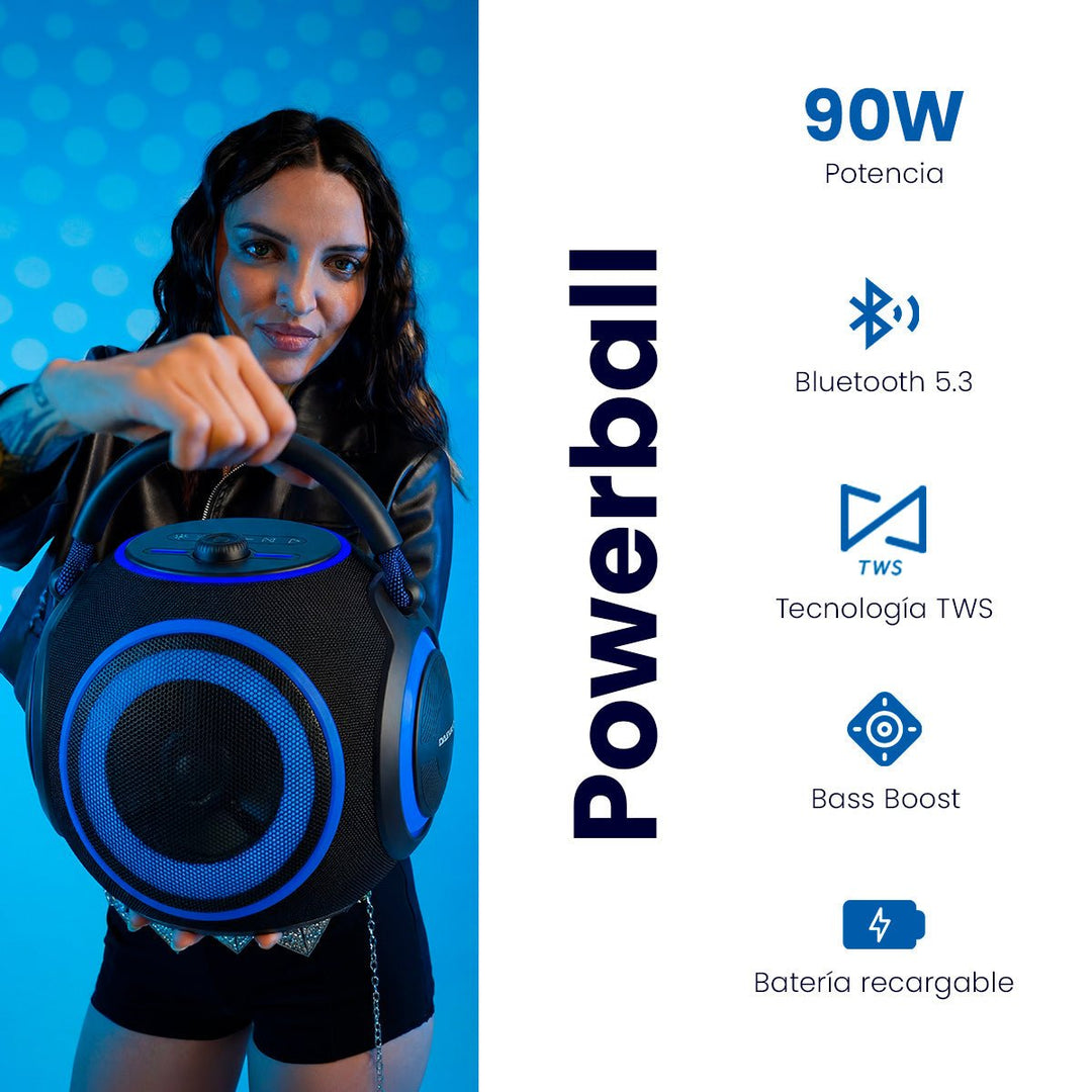 Bocina Portátil Daewoo DW230 Power Ball Bluetooth Tecnología IPX4 Bass Boost e Iluminación - Selectsound.com.mx