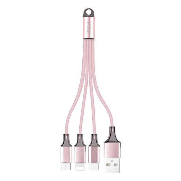 Cable Cargador Usb 4 en 1 Usb Tipo C Micro Usb Ligthning Select Power - Selectsound.com.mx
