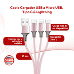 Cargue la imagen en el visor de la galería, Cable Cargador Usb 4 en 1 Usb Tipo C Micro Usb Ligthning Select Power - Selectsound.com.mx
