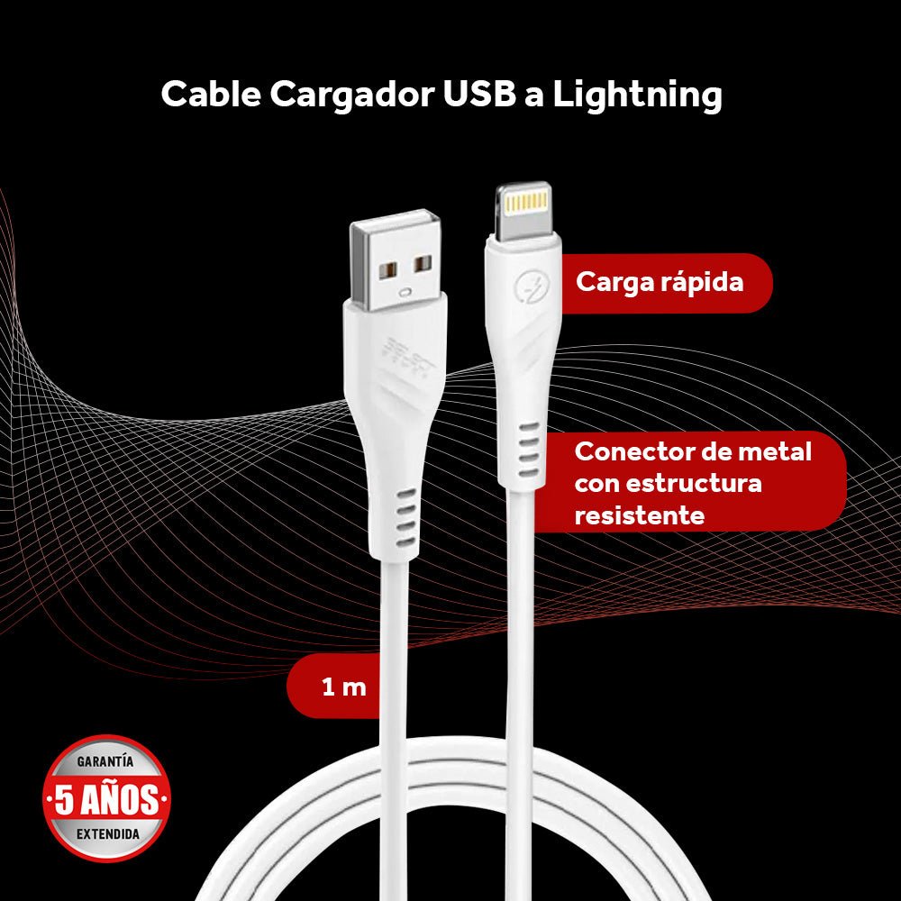 Cable De Carga Usb Lightning Carga Rápida Select Power 1 mts Modelo I3 - SP - Selectsound.com.mx