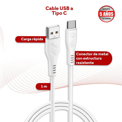 Cable Usb De Carga Tipo C Carga Rápida Select Power 1 mts C3 - SP - Selectsound.com.mx