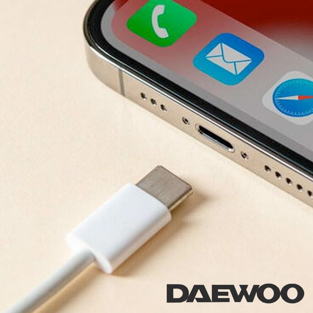 Cargador Turbo Daewoo Carga Rapida Cable Tipo C Usb 45w - Selectsound.com.mx