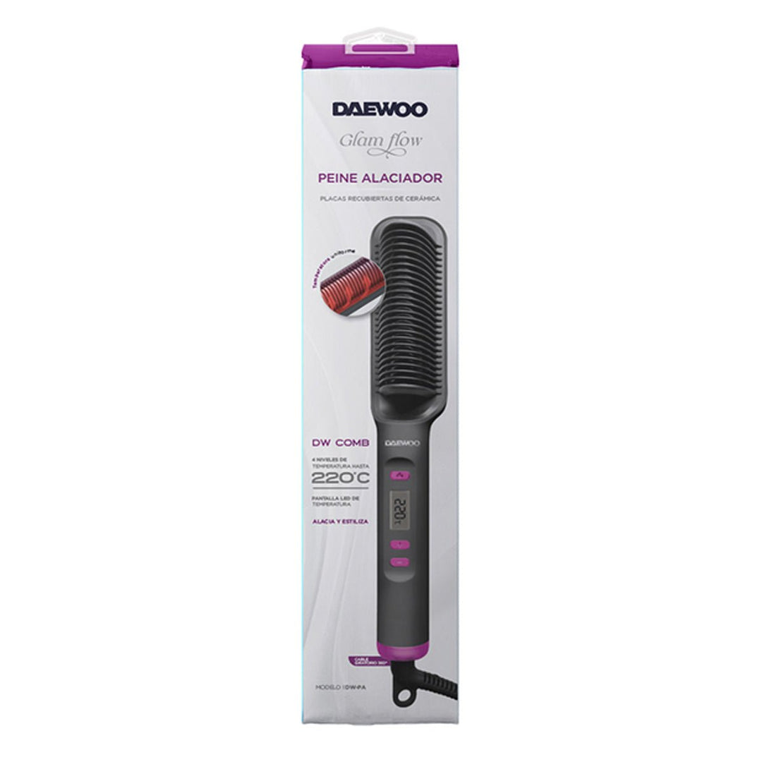 Cepillo Alaciador Peine Térmico Daewoo Glam Flow DW - PA 30w 230° - Selectsound.com.mx