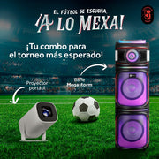 Combo Bafle Recargable Bluetooth BT2212 Megastorm y Proyector Portátil PROJ - SP Wifi Bluetooth Resolución HD - Selectsound.com.mx