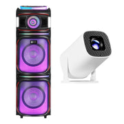 Combo Bafle Recargable Bluetooth BT2212 Megastorm y Proyector Portátil PROJ - SP Wifi Bluetooth Resolución HD - Selectsound.com.mx