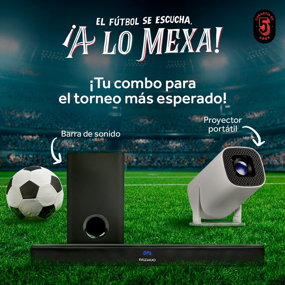 Combo Barra de Sonido Bluetooth DW3280S Subwoofer y Proyector Portátil PROJ - SP - Selectsound.com.mx