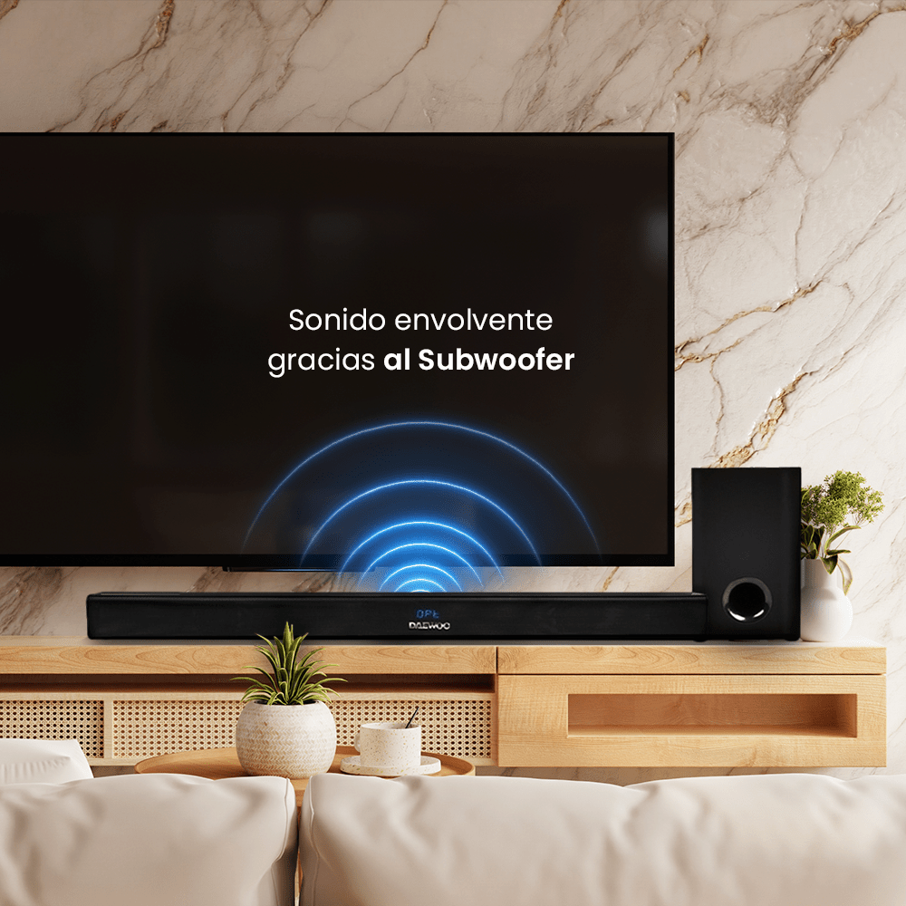 Combo Barra de Sonido Bluetooth DW3280S Subwoofer y Proyector Portátil PROJ - SP - Selectsound.com.mx