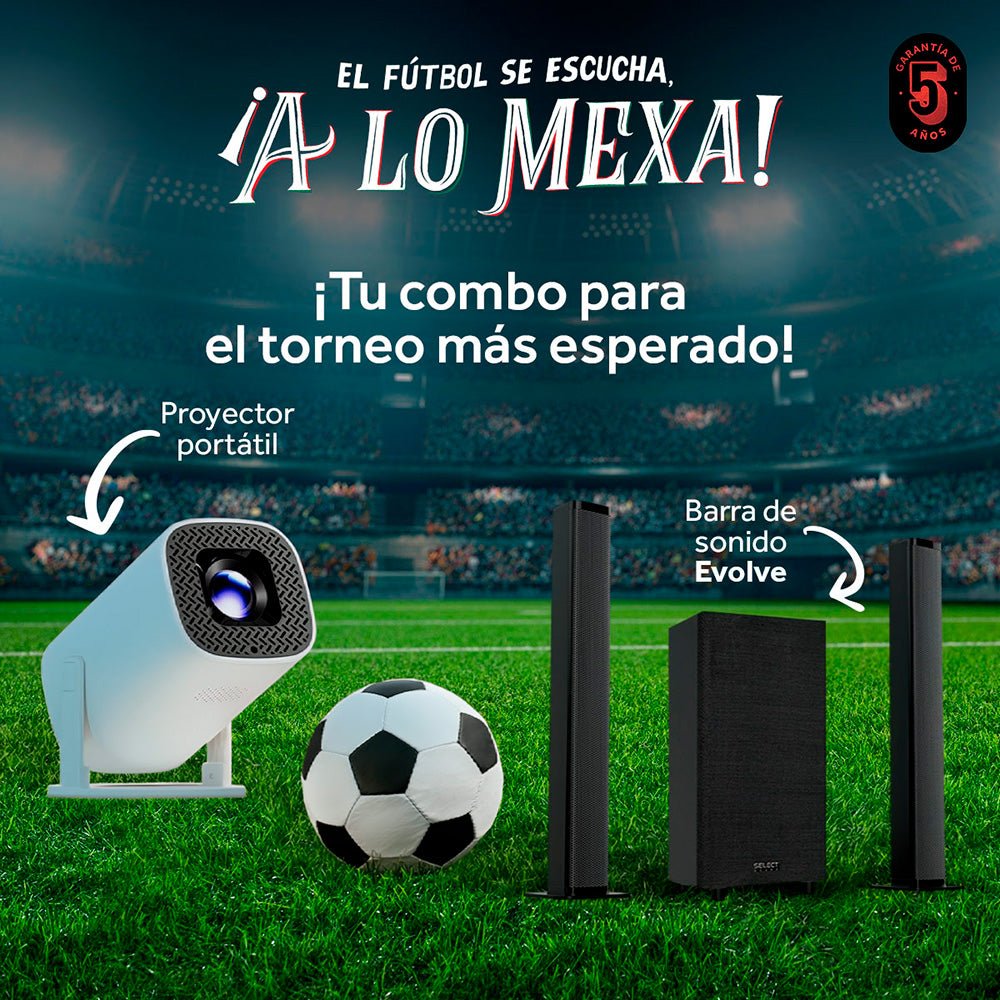 Combo Barra de Sonido Space BT3283 Bluetooth Subwoofer y Proyector Portátil PROJ - SP Wifi Resolución HD - Selectsound.com.mx