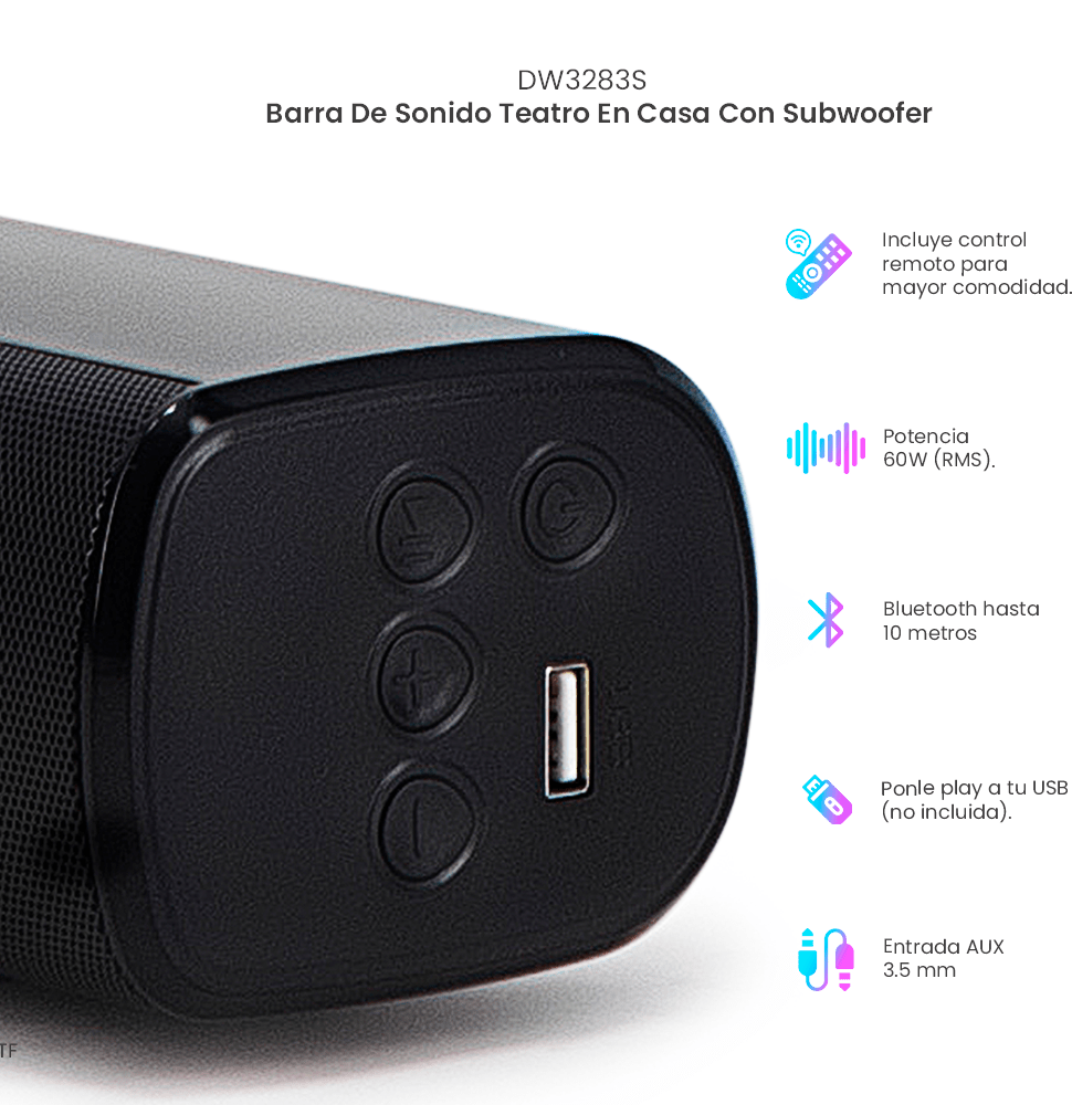 Combo Barra de Sonido Ultimate DW3283S y Proyector Portátil PROJ - SP Wifi Bluetooth Resolución HD - Selectsound.com.mx