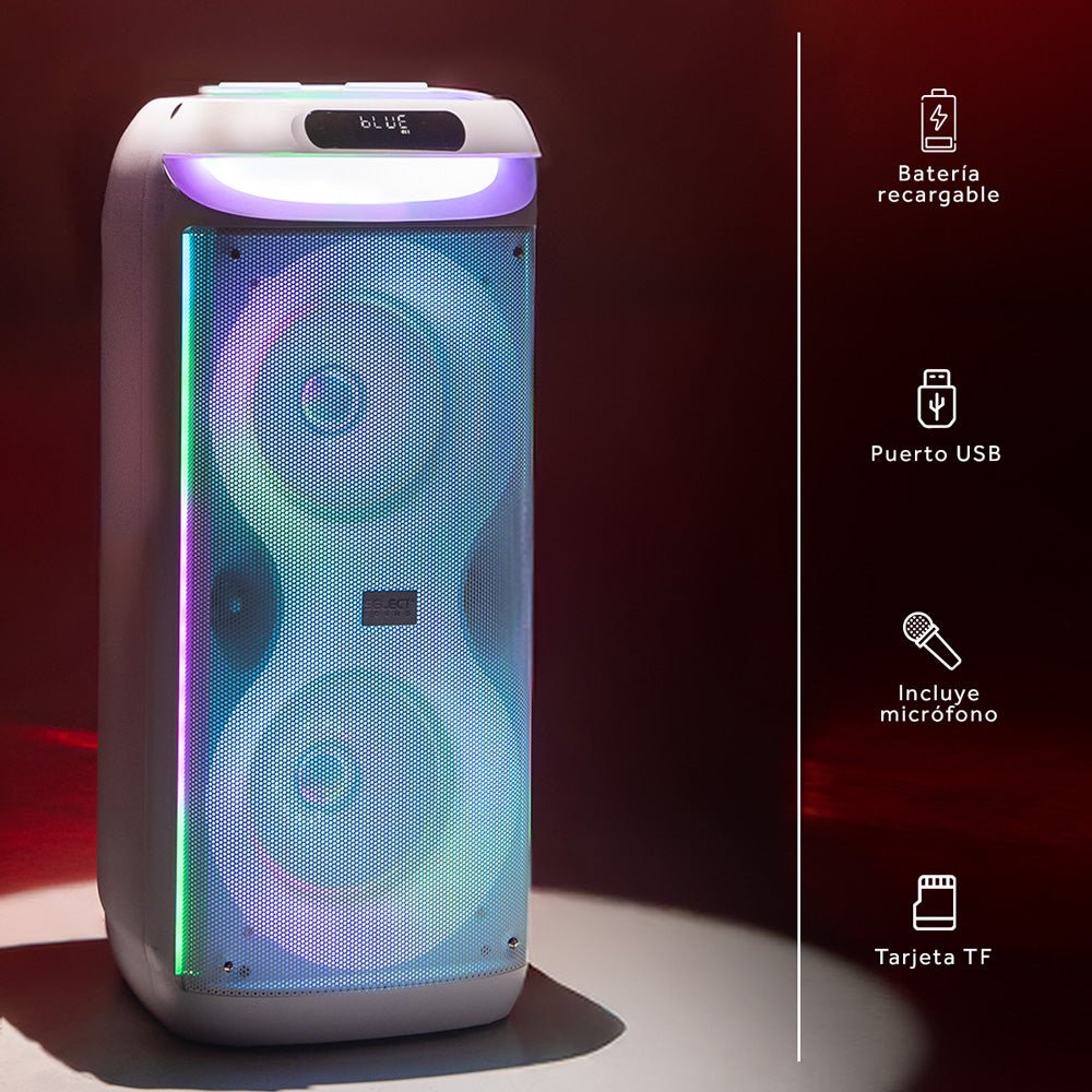 Combo Bocina Bafle Bluetooth Tower Block BT2029 y Proyector Portátil PROJ - SP Wifi Bluetooth Resolución HD - Selectsound.com.mx