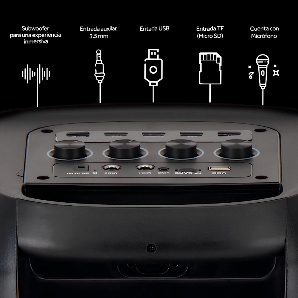 Combo Bocina Bafle Select Sound BT2028 Flex Bluetooth y Proyector Portátil PROJ - SP Wifi Bluetooth Resolución HD - Selectsound.com.mx