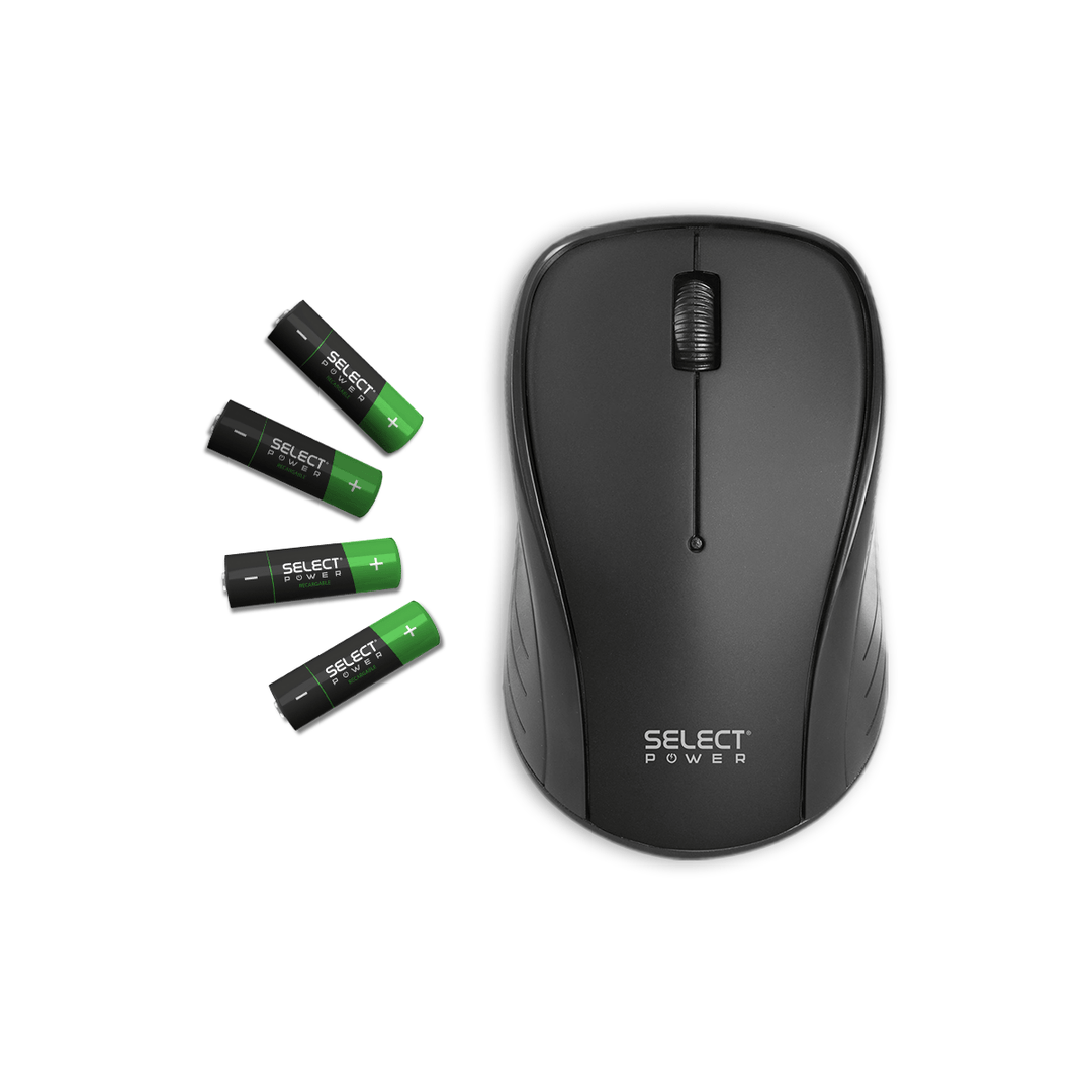 Combo Mouse Ratón Inalámbrico Usb 2.4 GHZ M01 - SPN Pilas Bateria Recargable 4 Pzs AAA - Selectsound.com.mx