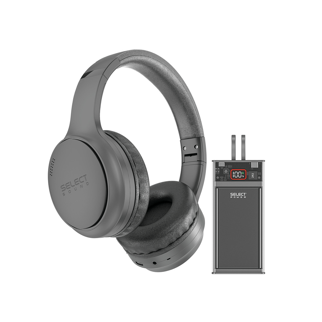 🎧⚡ Combo Select Sound Audífonos BTH056N Bluetooth con Cancelación de Ruido + Power Bank PB10C 10,000 mAh con Carga Rápida - Selectsound.com.mx