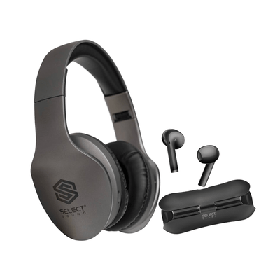 Combo Select Sound Audífonos Inalámbricos BTH042 Bluetooth Tws Blade y Diadema BTH025 Scape Radio Fm - Selectsound.com.mx