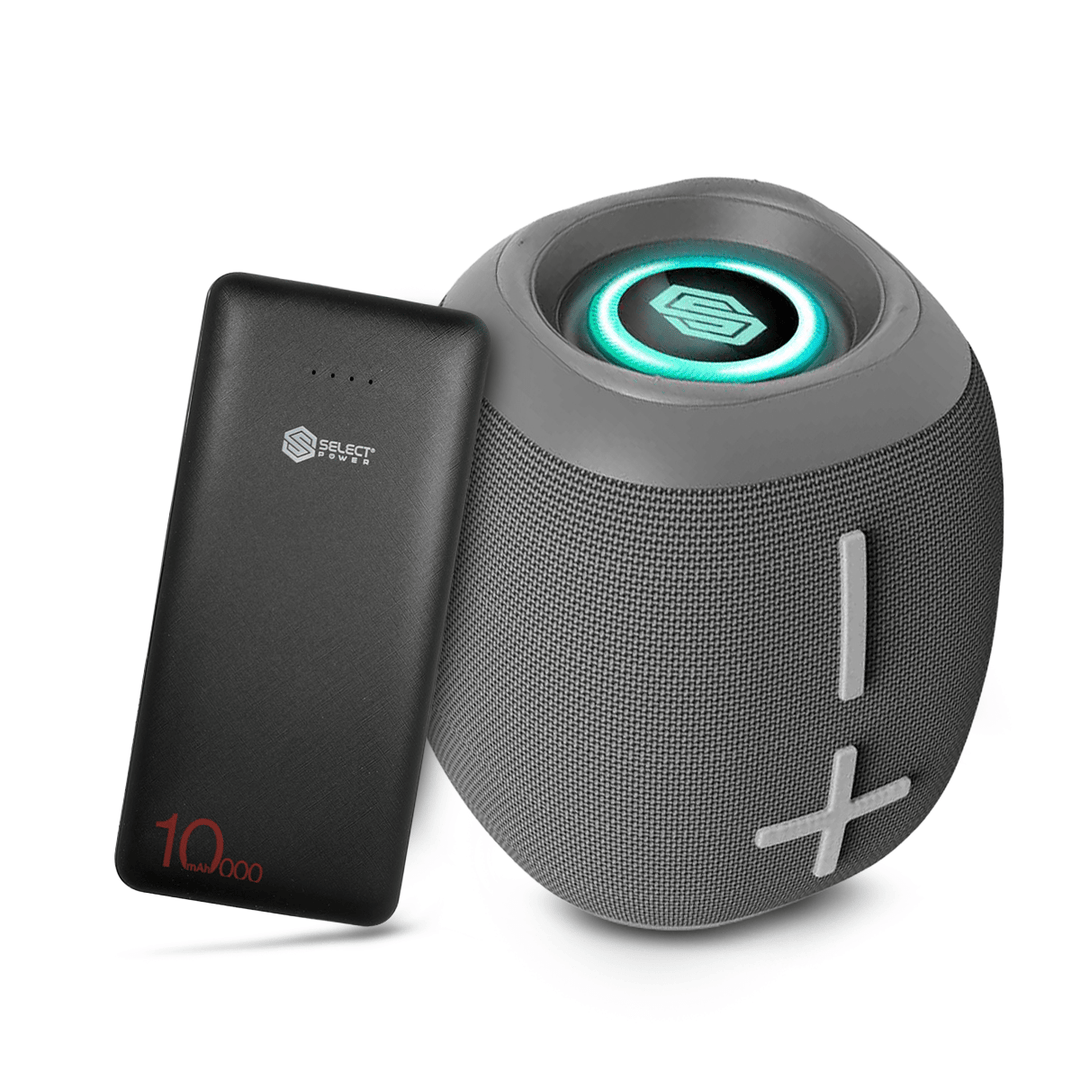 🔋🔊 Combo Select Sound Power Bank Set PB10SET 10,000 mAh + Mini Bocina BT230G Bluetooth TWS con Luz LED - Selectsound.com.mx
