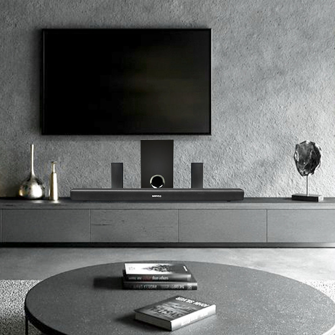 Combo Tv Stick STICK - SP Streaming Control de Voz 4k Ultra HD Soporte De Pared SOP - 02 Fijo Para Pantalla - Monitor 14" A 42" Barra De Sonido Teatro En Casa Con Subwoofer Daewoo Ultimate Bluetooth 5.1 DW3283S KIT - MUN26 - Selectsound.com.mx