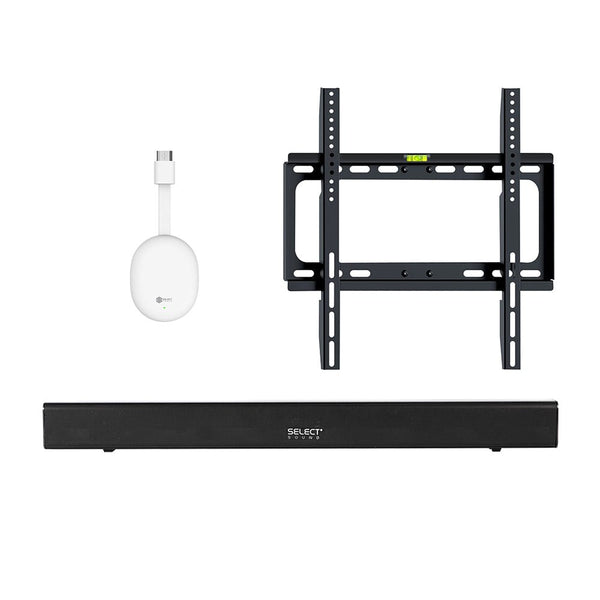 Combo Tv Stick STICK - SP Streaming Control de Voz 4k Ultra HD Soporte De Pared SOP - 03 Fijo Para Pantalla - Monitor 24" A 60" Barra De Sonido BT3280 KIT - MUN17 - Selectsound.com.mx