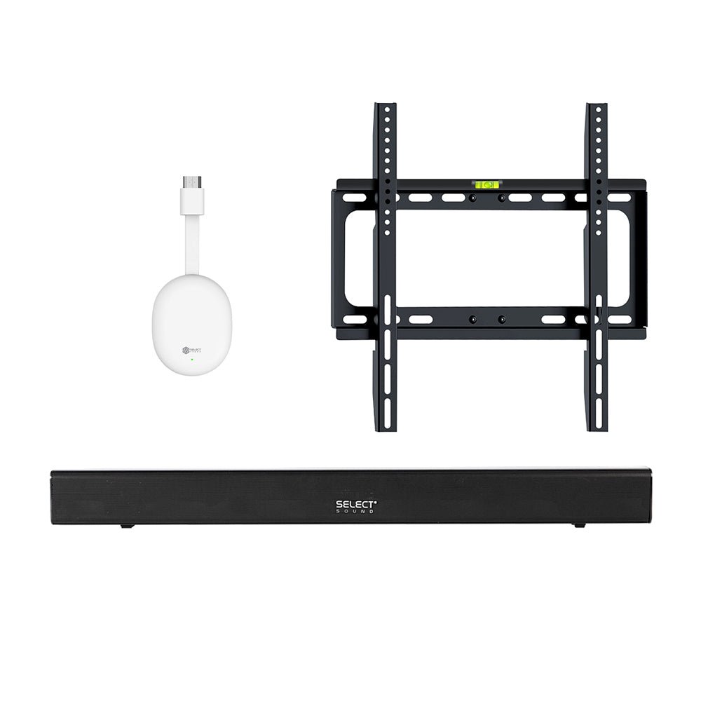 Combo Tv Stick STICK - SP Streaming Control de Voz 4k Ultra HD Soporte De Pared SOP - 03 Fijo Para Pantalla - Monitor 24" A 60" Barra De Sonido BT3280 KIT - MUN17 - Selectsound.com.mx