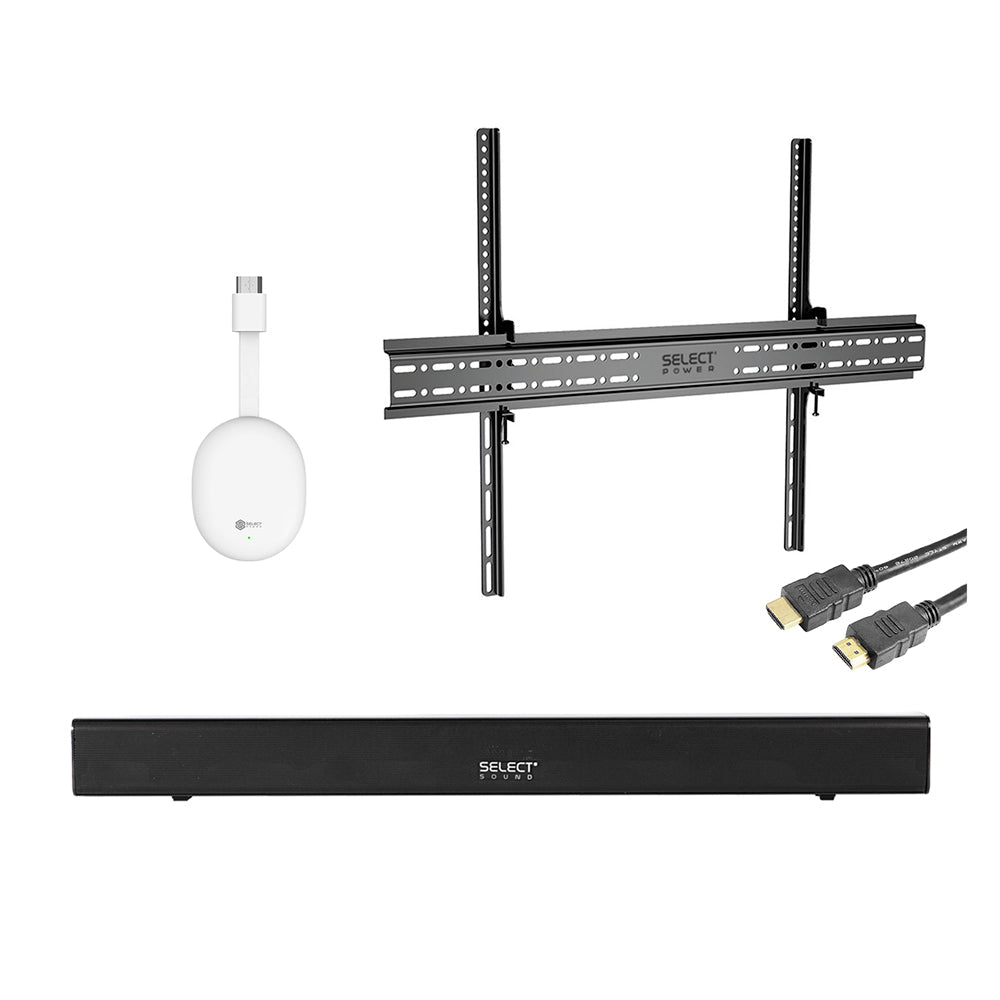 Combo Tv Stick STICK - SP Streaming Control de Voz 4k Ultra HD Soporte De Pared SOP - 05 Fijo Para Pantalla - Monitor 40" A 90" Barra De Sonido BT3280 KIT - MUN19 - Selectsound.com.mx