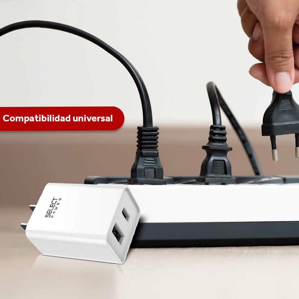 Cubo Cargador De Pared 2 Salidas Usb Y Tipo C Select Power Modelo CUC - SP - Selectsound.com.mx