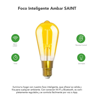 Foco Inteligente Led Rocket House Saint Luz Ámbar Wifi 7w Duo Pack - Selectsound.com.mx