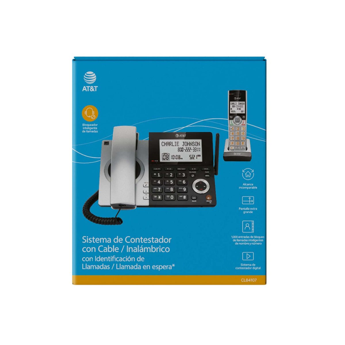 Kit 2 Teléfonos De Escritorio AT&T ID Llamadas CL84107 - Selectsound.com.mx
