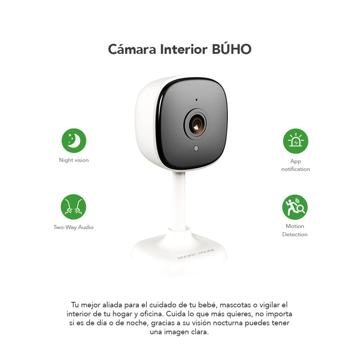 Kit 5 Cámaras inteligente Wifi App Rocket House Modelo Búho - Selectsound.com.mx