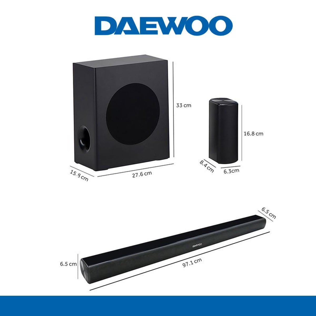 Kit Barra De Sonido Teatro En casa Daewoo Modelo Ultimate Con Soporte Articulado Para Tv/Pantalla De 42"a 90" Pulgadas - Selectsound.com.mx
