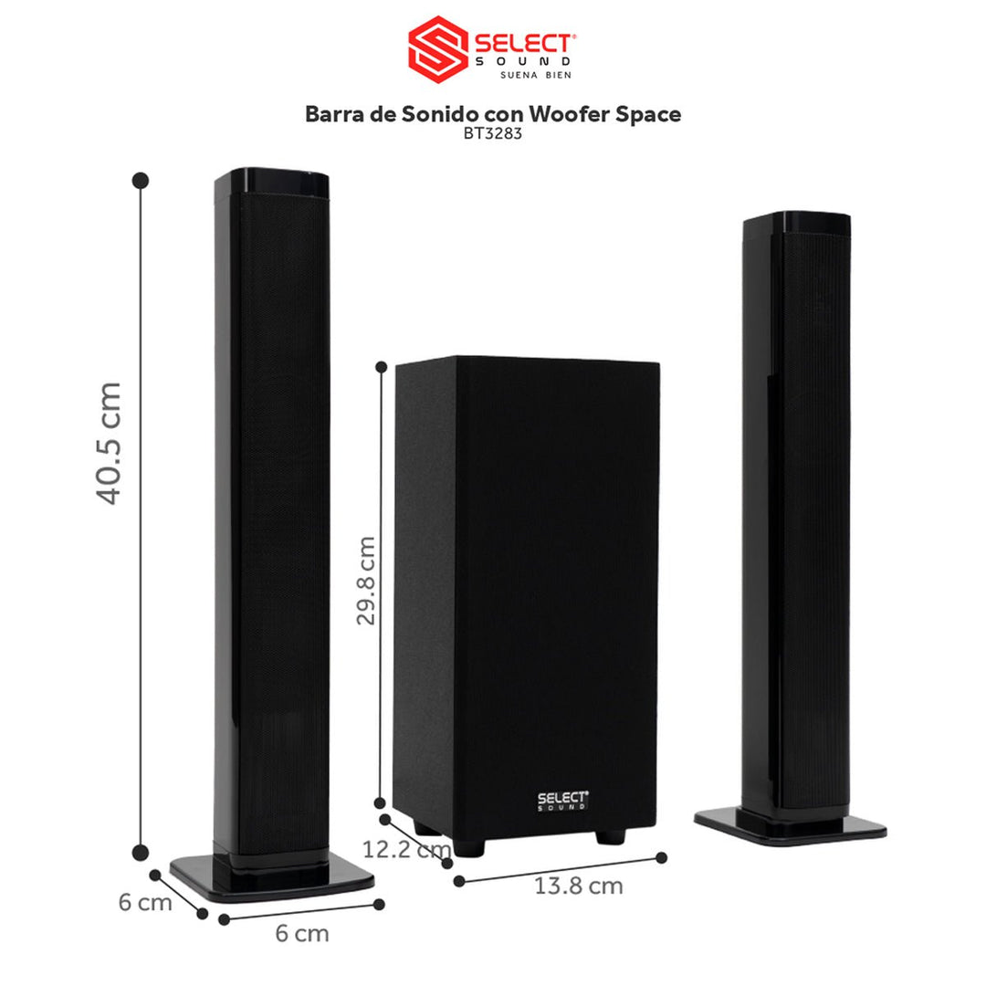 Kit Barra De Sonido Teatro En Casa Modelo Space + Soporte Articulado Para Tv/Pantalla De 42"a 90" Pulgadas - Selectsound.com.mx