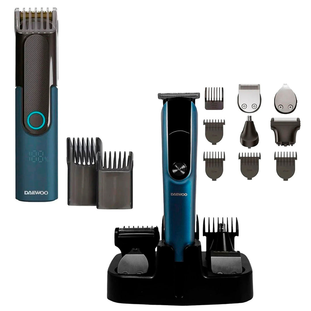 Kit Maquina Rasuradora Cortadora 3 Velocidades Todo En Uno Modelo DW - RECST 5w + Rasuradora Recargable Portátil 2 Velocidades DW - REC1 Daewoo - Selectsound.com.mx