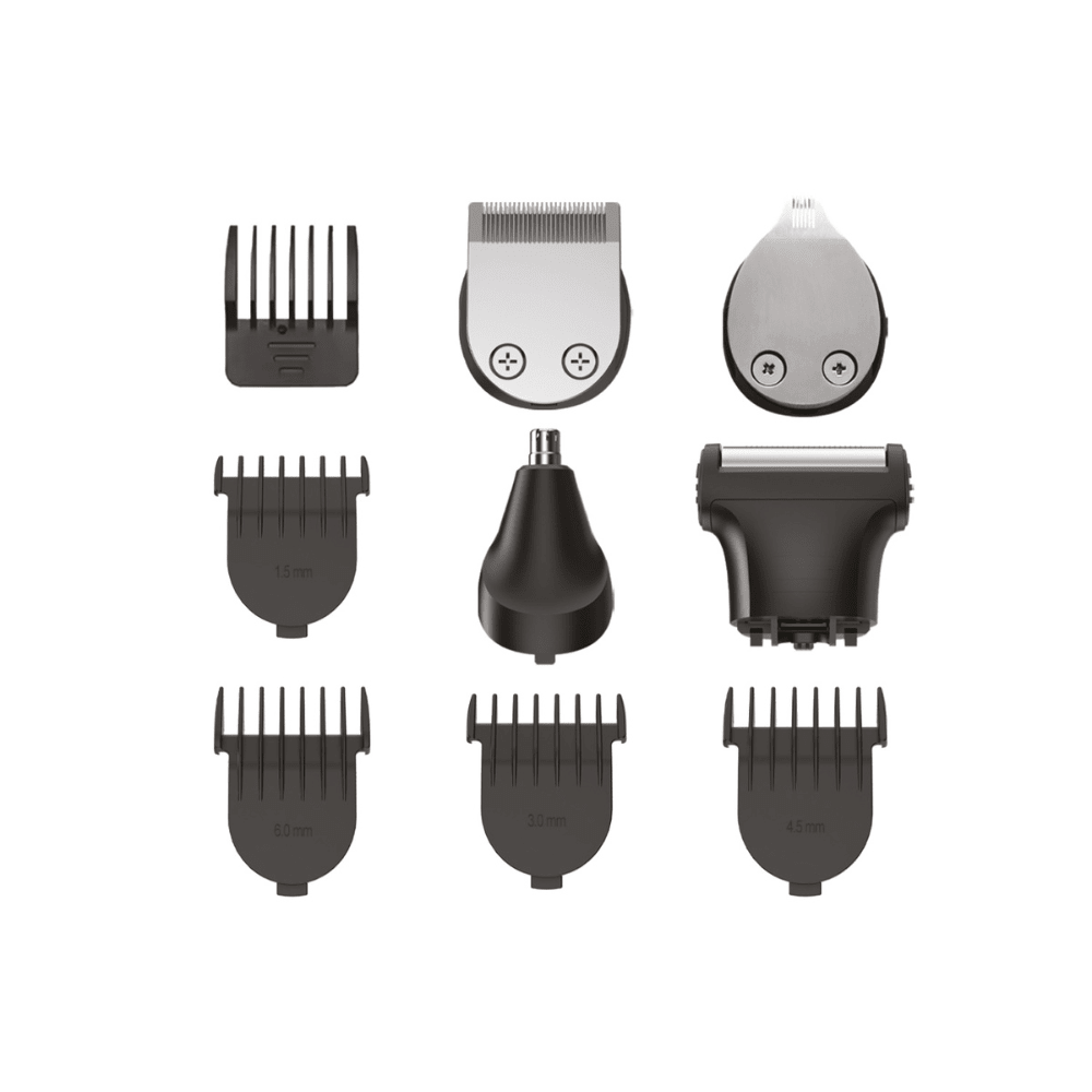 Kit Rasuradoras Afeitadora 11 en 1 Daewoo DW‑RECST + DW‑REC1 para Cabello 4 Cabezales Intercambiables Para Nariz y Orejas, Para Hombre - Selectsound.com.mx