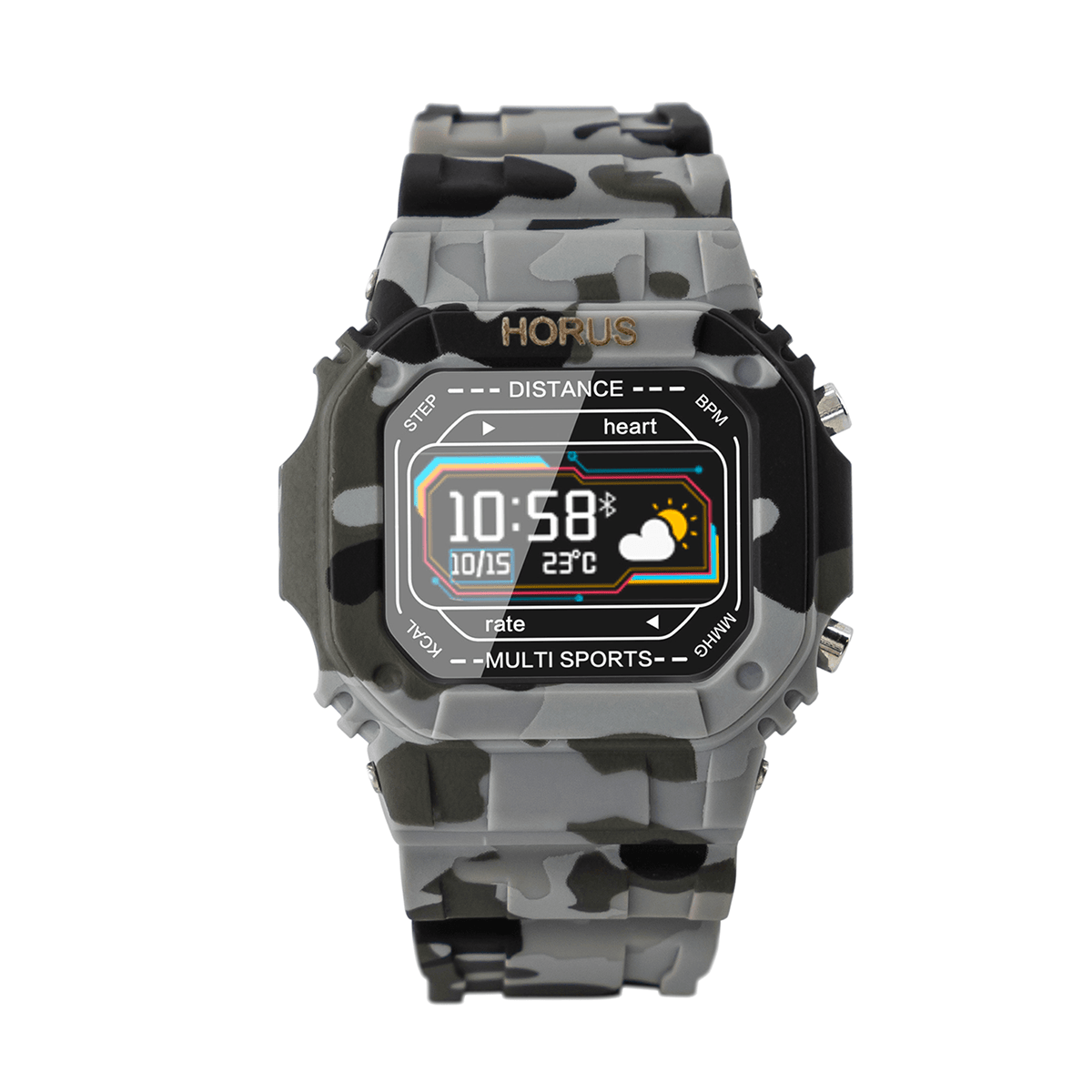 Kit SmartWatch Reloj Inteligente Multi Sport Horus Gamma y Audífonos Inalámbricos Bluetooth Manos Libres Echo BTH024 - Selectsound.com.mx